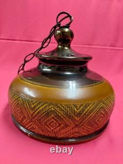 Vintage Eduardo Vega Signed Hanging Light Fixture Cuenca, Ecuador