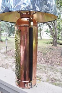 Vintage Elk Copper Antique Fire Extinguisher Lamp SHADE NOT INCLUDED