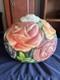 Vintage Embossed Floral Glass Lamp Shade Globe Roses Multicolor 13 × 9