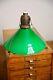 Vintage Emerald Green Glass Industrial Light Lamp Shade Fixture Oc White Era