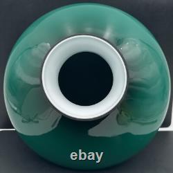 Vintage Emeralite Style Green Cased Glass Replacement Lamp Shade Tam O Shanter