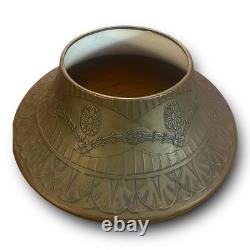 Vintage Empire Style Bronze Over Copper Shade Bouillotte & Ice Glass Flat Shade