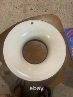 Vintage Empire Style Bronze Over Copper Shade Bouillotte & Ice Glass Flat Shade