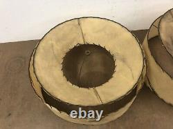 Vintage FIBERGLASS LAMP SHADE PAIR 2 Tier mid century modern floor light 50s 60s