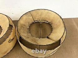 Vintage FIBERGLASS LAMP SHADE PAIR 2 Tier mid century modern floor light 50s 60s