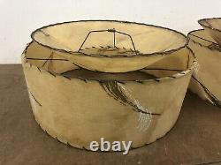 Vintage FIBERGLASS LAMP SHADE PAIR 2 Tier mid century modern floor light 50s 60s