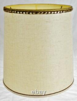 Vintage Fabric Drum Lamp Shade with Decorative Piping