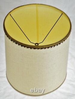 Vintage Fabric Drum Lamp Shade with Decorative Piping