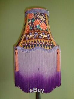 Vintage Fabric Gypsy Boho Fringe Tassel Table Lampshade & Cushion Cover Handmade