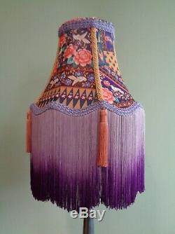 Vintage Fabric Gypsy Boho Fringe Tassel Table Lampshade & Cushion Cover Handmade