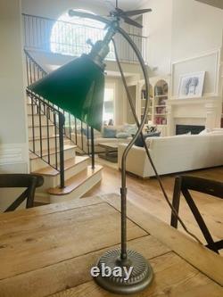 Vintage Faries-Style Copper Bankers Lamp Adjustable Arm 22 Green Glass Vintage Faries-Style Copper Bankers Lamp Adjustable Arm 22 Green Glass