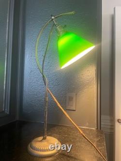 Vintage Faries-Style Copper Bankers Lamp Adjustable Arm 22 Green Glass Vintage Faries-Style Copper Bankers Lamp Adjustable Arm 22 Green Glass