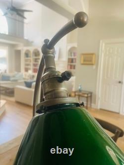 Vintage Faries-Style Copper Bankers Lamp Adjustable Arm 22 Green Glass Vintage Faries-Style Copper Bankers Lamp Adjustable Arm 22 Green Glass
