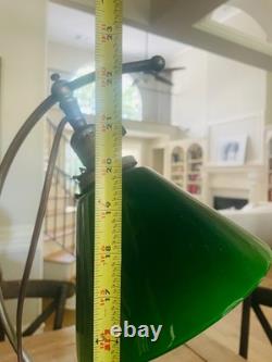 Vintage Faries-Style Copper Bankers Lamp Adjustable Arm 22 Green Glass Vintage Faries-Style Copper Bankers Lamp Adjustable Arm 22 Green Glass