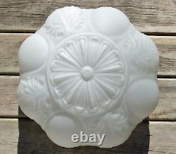 Vintage Farmhouse Big Ceiling Ornate White Milk Glass Lamp Shade 8 x 17