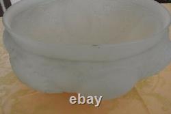 Vintage Farmhouse Big Ceiling Ornate White Milk Glass Lamp Shade 8 x 17