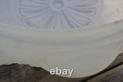 Vintage Farmhouse Big Ceiling Ornate White Milk Glass Lamp Shade 8 x 17