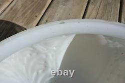 Vintage Farmhouse Big Ceiling Ornate White Milk Glass Lamp Shade 8 x 17