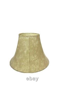 Vintage Faux Leather Lampshade Distressed Beige Tan Large Bell Brown Retro Rare