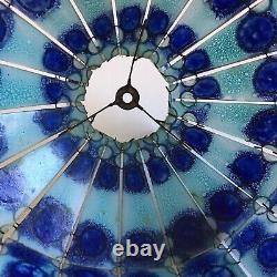 Vintage Felipe Derflingher Blue Mosaic Hanging Lamp Shade Bubble Design
