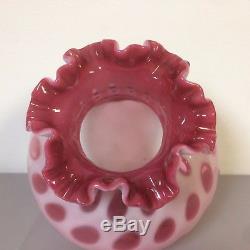 Vintage Fenton Art Glass Cranberry Opalescent Coin Dot Lamp Shade