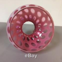 Vintage Fenton Art Glass Cranberry Opalescent Coin Dot Lamp Shade