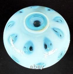 Vintage Fenton Blue Coin Dot Opalescent Lamp Shade 3.25 Dia. B