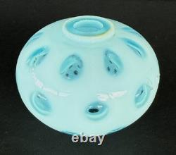 Vintage Fenton Blue Coin Dot Opalescent Lamp Shade 3.25 Dia. B