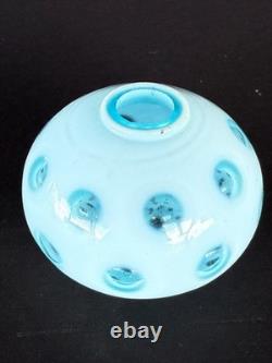 Vintage Fenton Blue Coin Dot Opalescent Lamp Shade 3.25 Dia. B