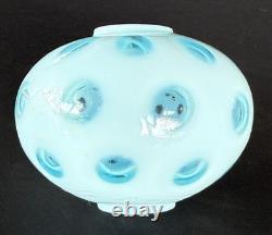 Vintage Fenton Blue Coin Dot Opalescent Lamp Shade 3.25 Dia. B