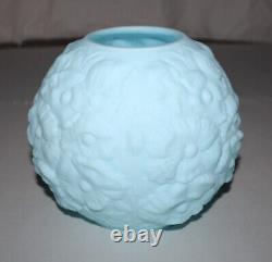 Vintage Fenton Blue Poppy Custard Glass Lamp Shade Globe 4-3/16 Fitter