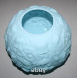 Vintage Fenton Blue Poppy Custard Glass Lamp Shade Globe 4-3/16 Fitter