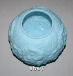 Vintage Fenton Blue Poppy Custard Glass Lamp Shade Globe 4-3/16 Fitter