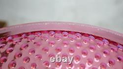 Vintage Fenton Hobnail Cranberry Opalescent Ruffled Lamp Shade 6 7/8 Fitter