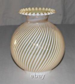 Vintage Fenton Honeysuckle Spiral Opalescent Glass Lamp Shade 9-1/4 Tall