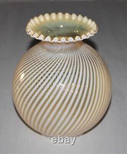 Vintage Fenton Honeysuckle Spiral Opalescent Glass Lamp Shade 9-1/4 Tall