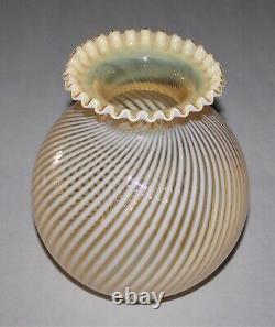 Vintage Fenton Honeysuckle Spiral Opalescent Glass Lamp Shade 9-1/4 Tall