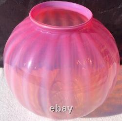 Vintage Fenton Opalescent Art Glass Swirl Cranberry Lamp Shade EXCELLENT