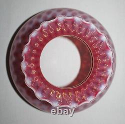 Vintage Fenton Opalescent Cranberry Coin Dot Glass Lamp Shade / 6-7/8 Fitter