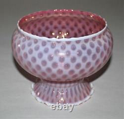 Vintage Fenton Opalescent Cranberry Coin Dot Glass Lamp Shade / 6-7/8 Fitter