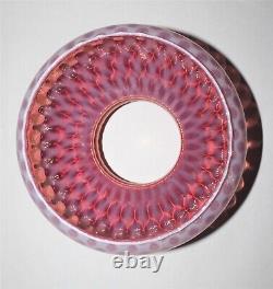 Vintage Fenton Opalescent Cranberry Coin Dot Glass Lamp Shade / 6-7/8 Fitter