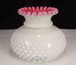 Vintage Fenton Peach Crest Hobnail Glass Lamp Shade