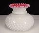 Vintage Fenton Peach Crest Hobnail Glass Lamp Shade