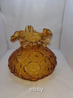 Vintage Fenton Poppy Colonial Amber Glass Lamp (Shade Only)