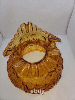 Vintage Fenton Poppy Colonial Amber Glass Lamp (Shade Only)