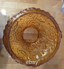 Vintage Fenton Poppy Colonial Amber Glass Lamp (Shade Only)