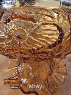 Vintage Fenton Poppy Colonial Amber Glass Lamp (Shade Only)