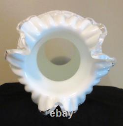 Vintage Fenton Spanish Lace Lamp Shade Gone With Wind Silver Crest Milk Glass