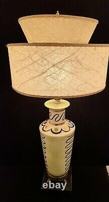 Vintage Fiberglass 2 Tier Lamp Shade MCM 16 Diameter 10 Tall