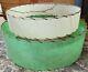 Vintage Fiberglass 2 Tier Lamp Shade Only Mid-century Modern Green Off White Mcm